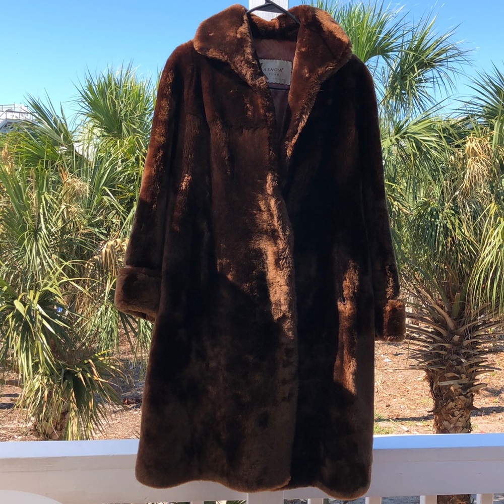 Sz M VINTAGE 40’s FAUX FUR COAT ALL ORIGINAL MATERIAL MINT CONDITION RARE